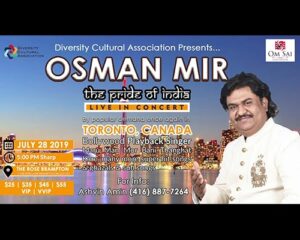 Osman Mir Live In Concert 2019, Toronto, Canada, Diversity Cultural Association.