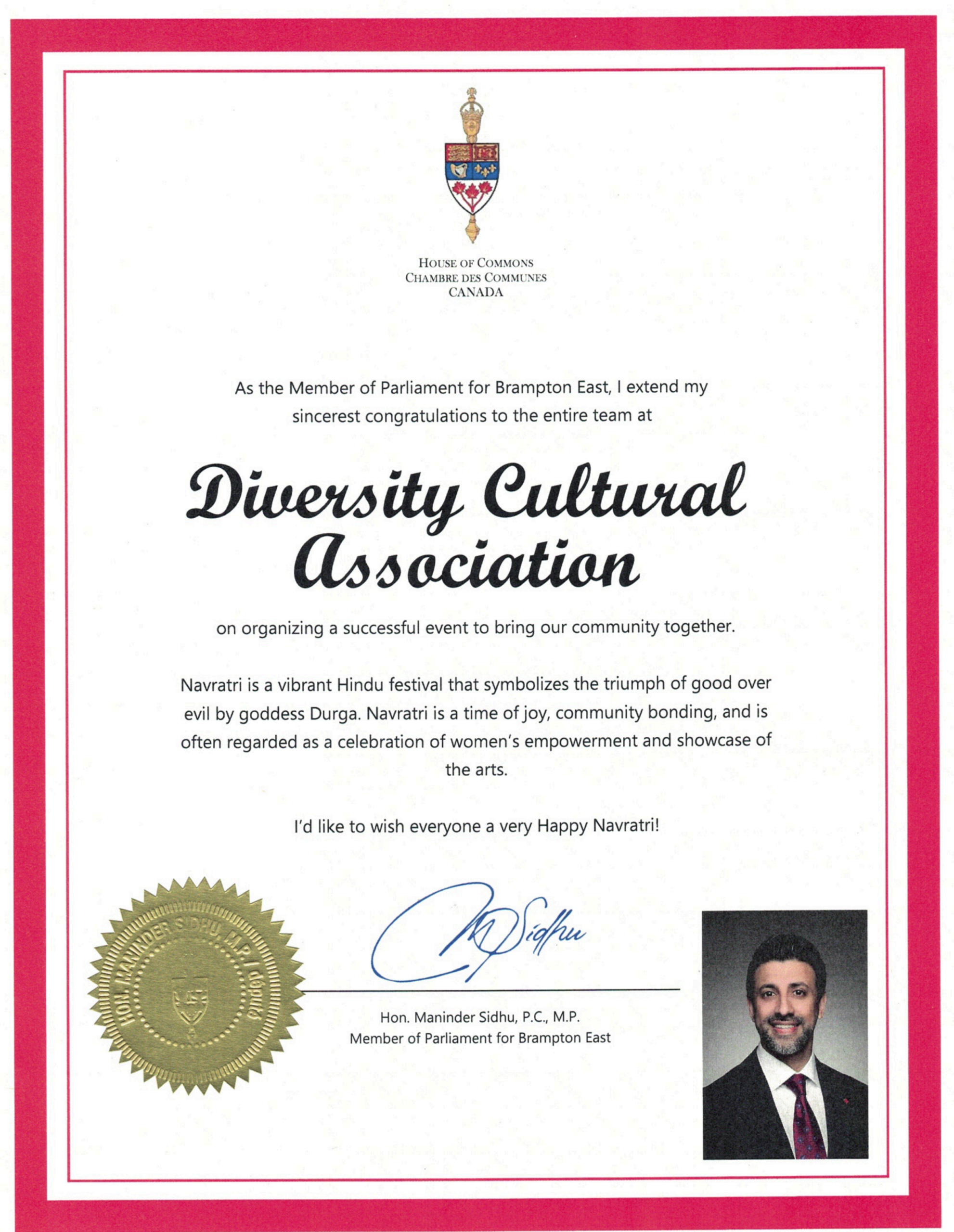 Hon Maninder Sidhu Message 2026