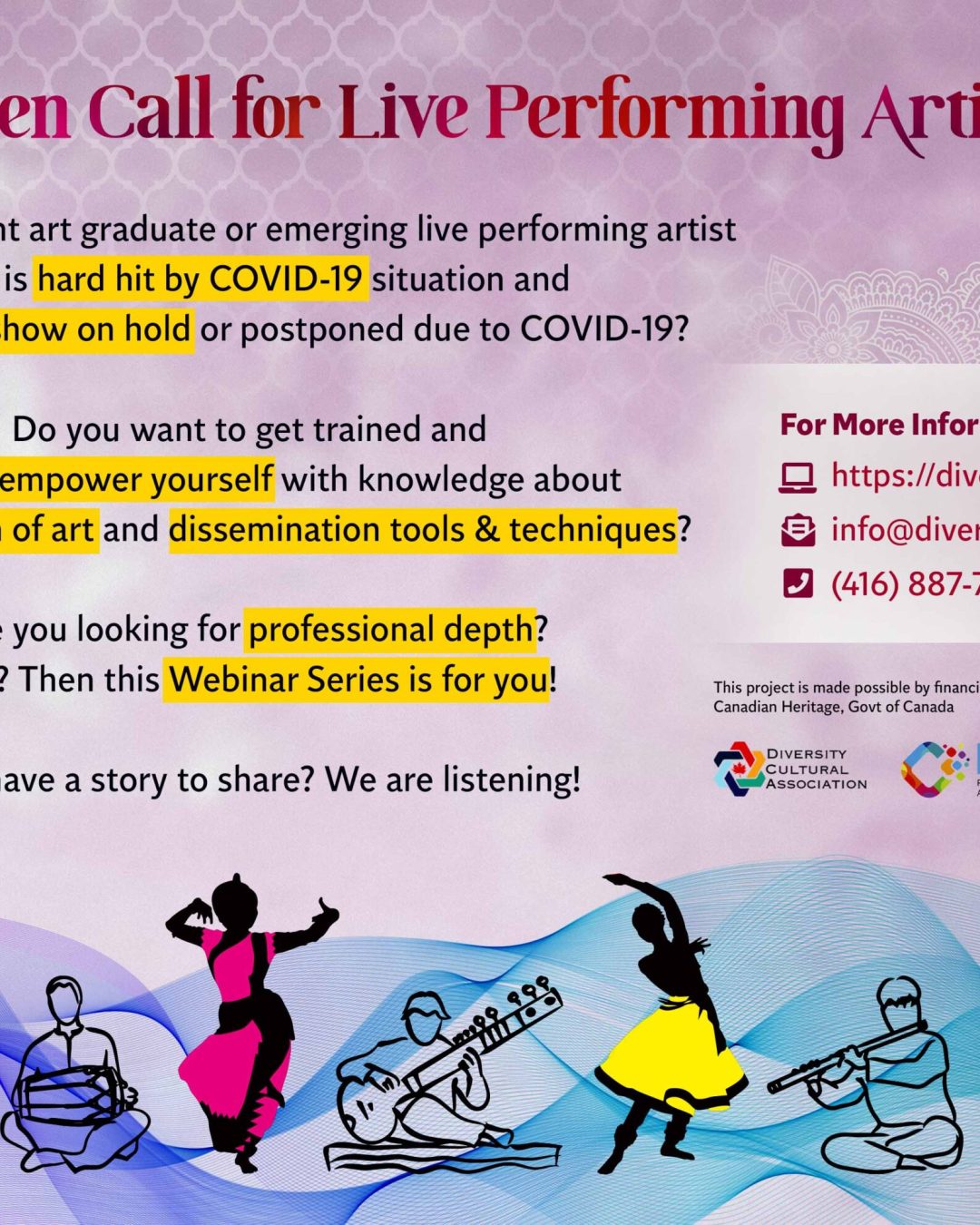 Open Call for Live Performing Artists